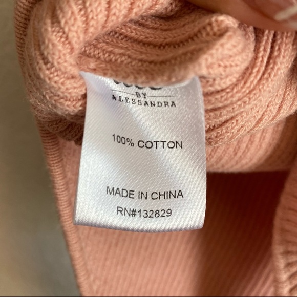 Ale By Alessandra x Revolve Marisol Thong Bodysuit Rose Pink Ribbed Cotton - Picture 9 of 10